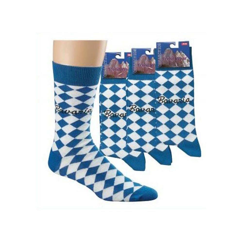 Trachtensocken Umschlagsocken Blau Weiß AT187
