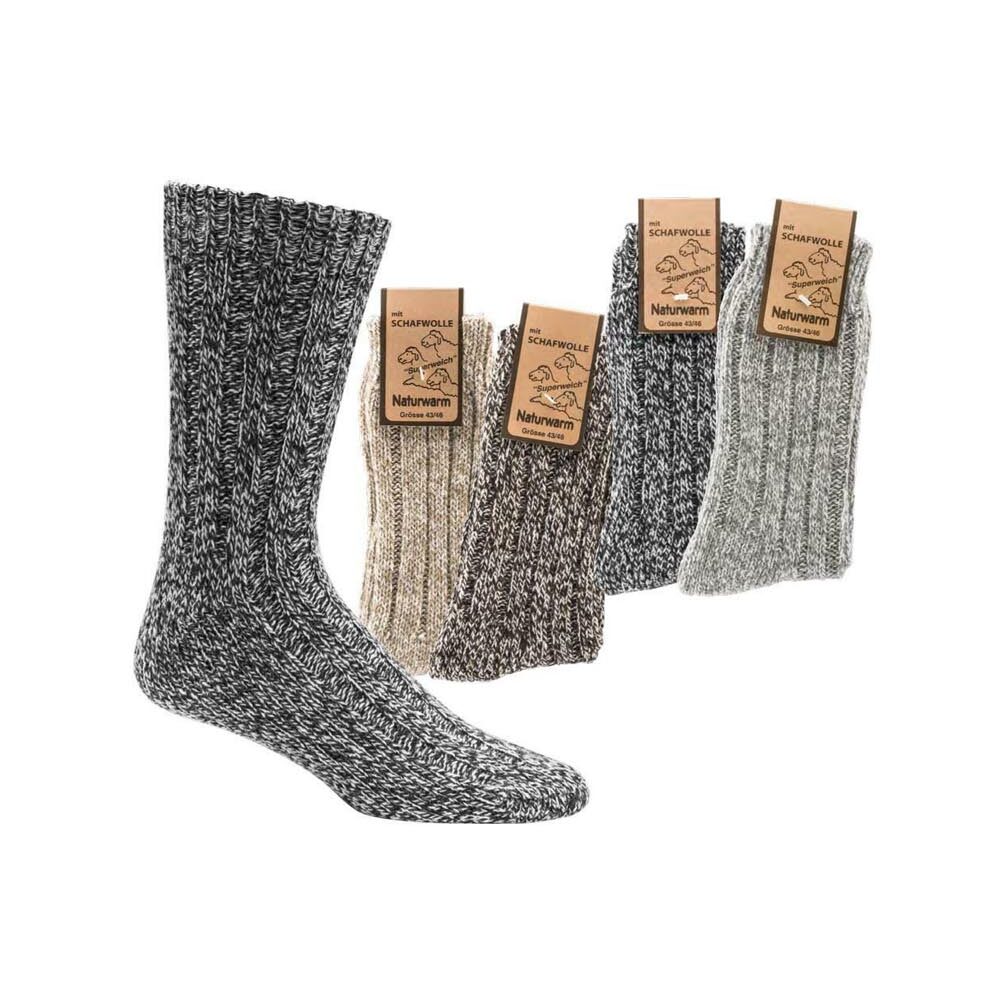 2 Paar Norwegersocken Naturwarm mit Schafwolle Kurz -6581
