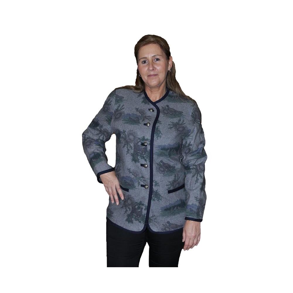 Damen Trachtenjacke Janker Trachten Wolljacke Grau B-Ware JW-1
