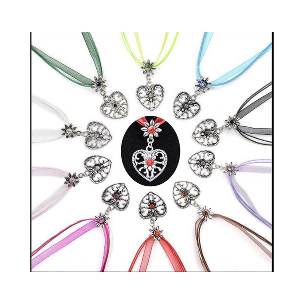 Trachtenkette Edelweiß Trachtenschmuck Dirndlschmuck Herz - 795