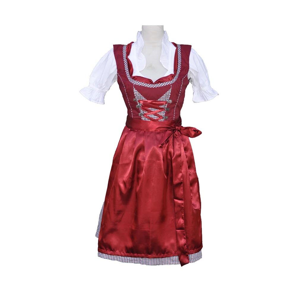 Dirndl Trachtenkleid mit Bluse 3 tlg. Bordeaux Rot Ines