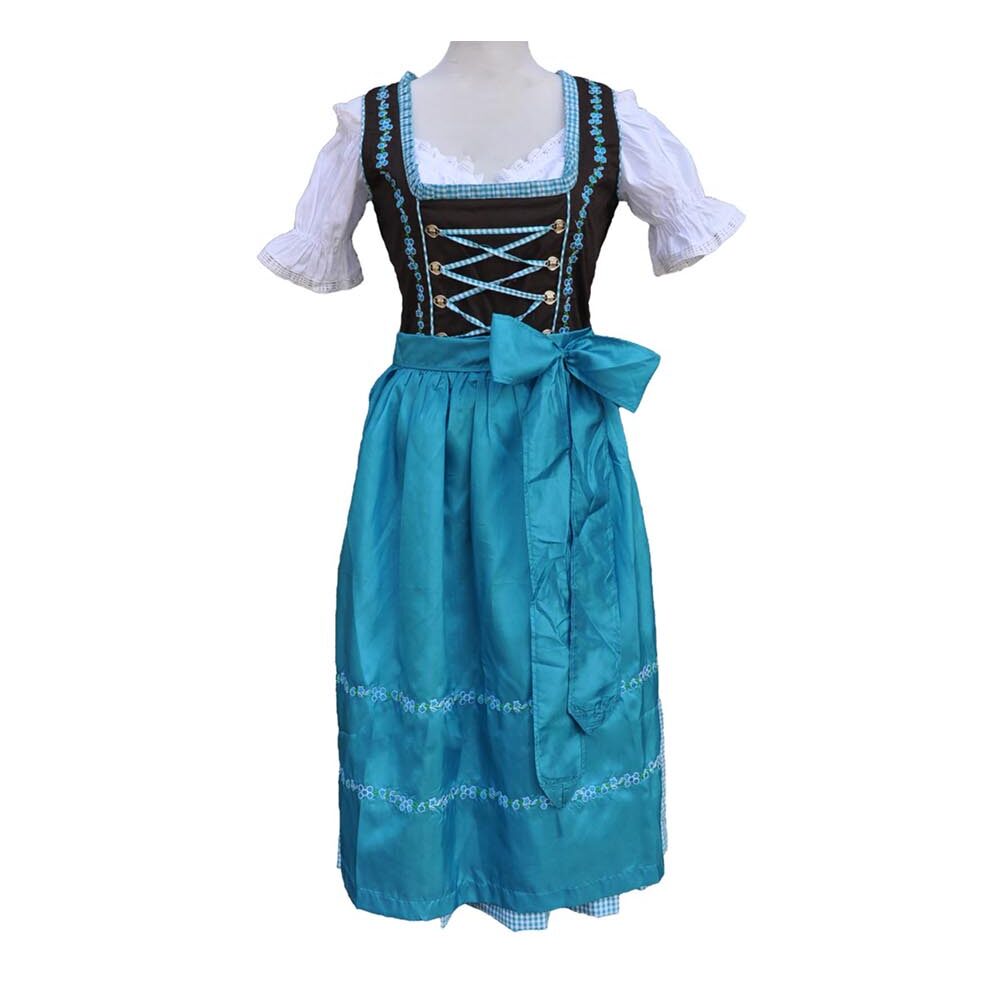 Dirndl 70cm blue Trachtenkleid  Mididirndl 3tlg Anika