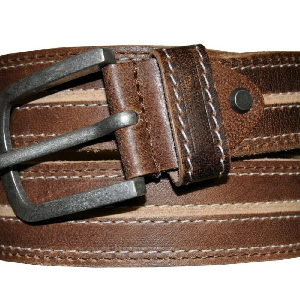 Ledergürtel Trachtengürtel Westerngürtel Herrengürtel Echtes Leder Braun -Mod3