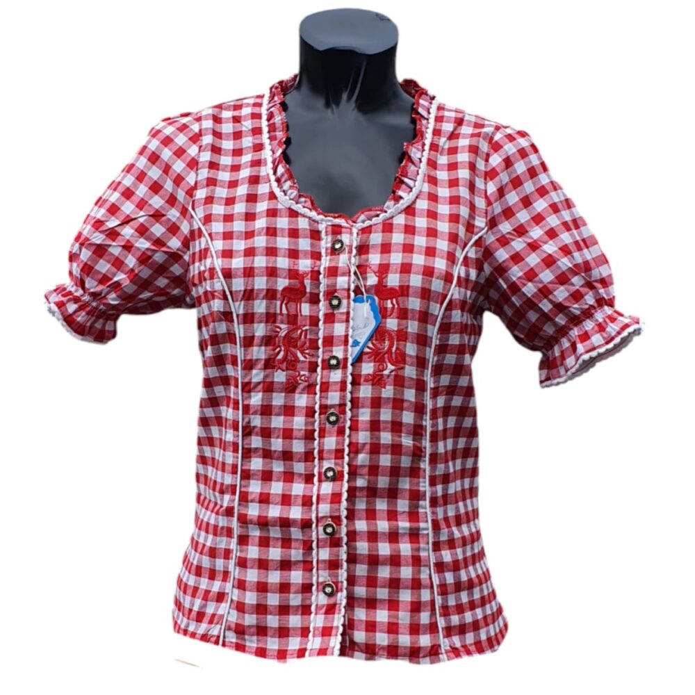 Trachtenbluse Rot-Claudia